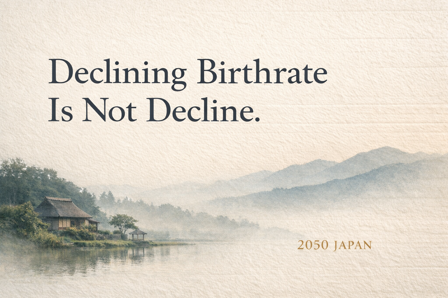 Conclusion First: Japan’s Falling Birthrate Isn’t a “National Crisis.” It’s Human Society Getting Optimized.