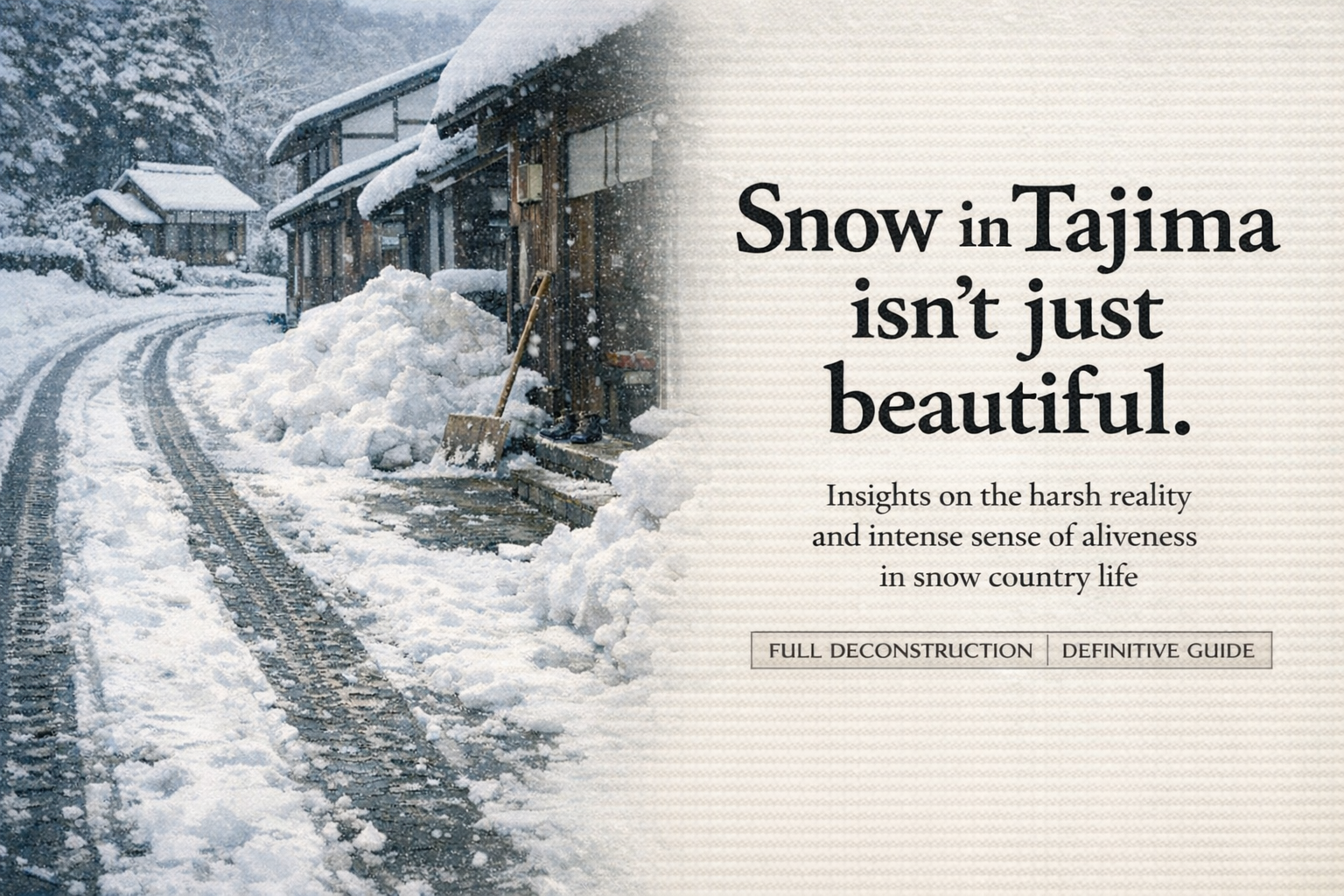 Tajima’s Snow Is Not Just Beautiful