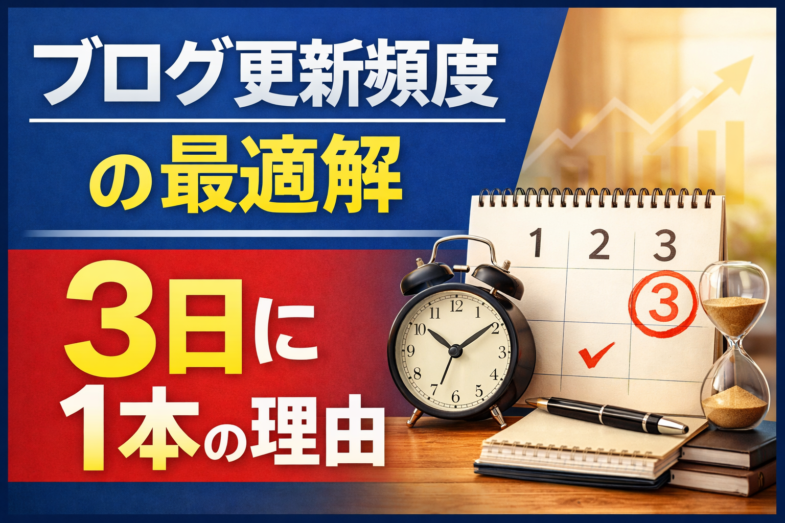 ブログ更新頻度はどれくらいが最適?毎日投稿が続かない人のための結論【3日に1本の理由】