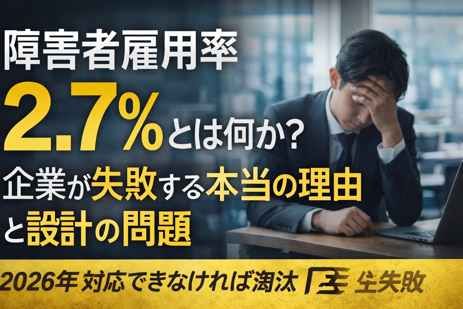 障害者雇用率2.7%とは何か？企業が失敗する本当の理由と設計の問題