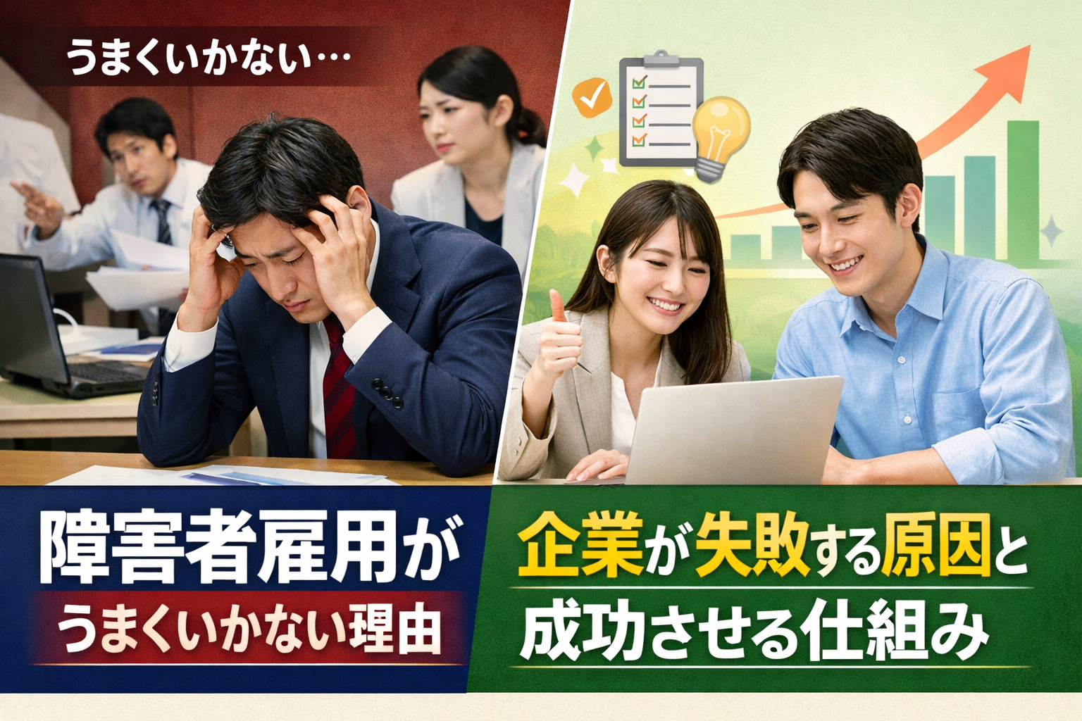 障害者雇用がうまくいかない理由|企業が失敗する原因と成功させる仕組み