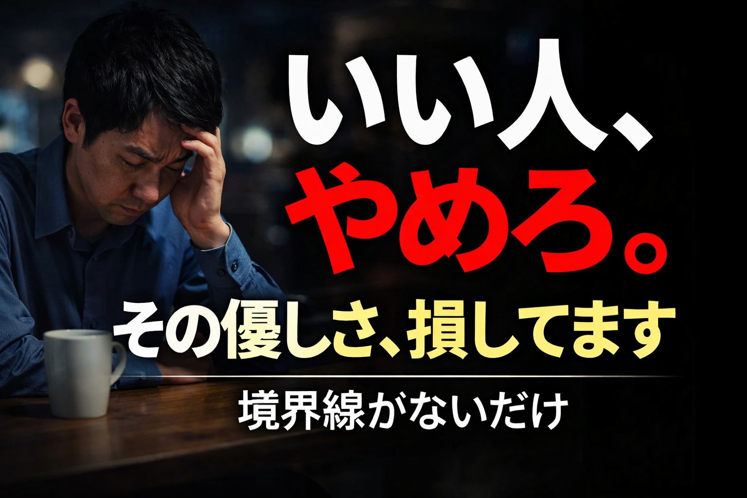 いい人をやめる方法｜損しないための境界線と思考法【人生設計】