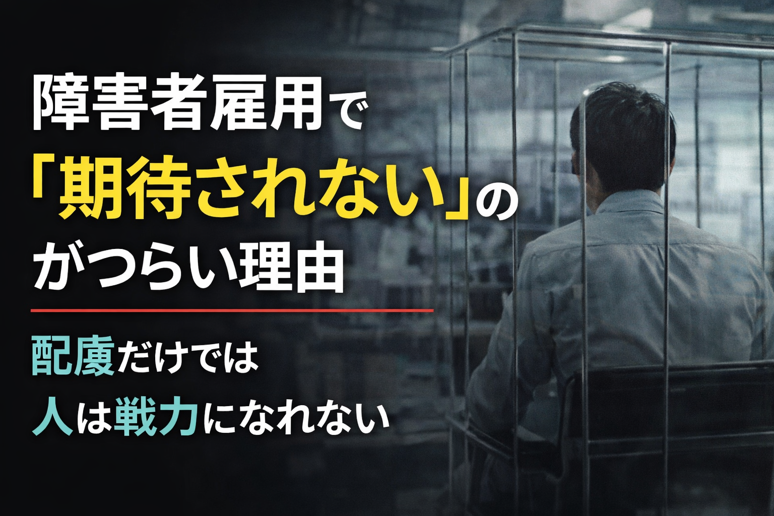 障害者雇用で「期待されない」のがつらい理由|配慮だけでは人は戦力になれない