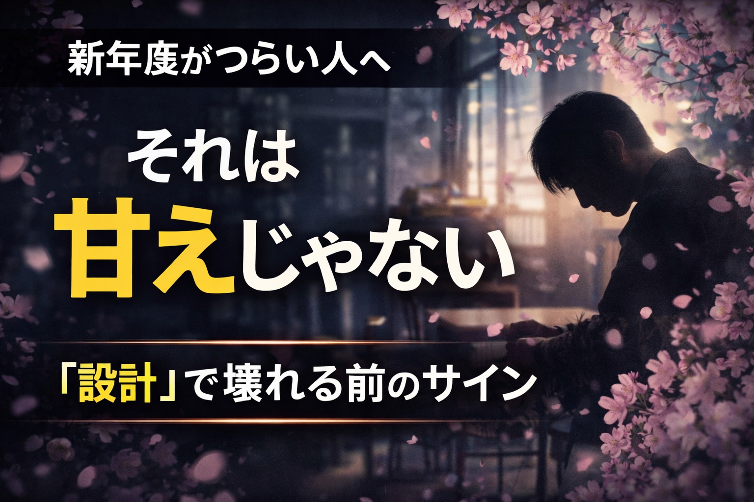 新年度がつらいのは甘えじゃない｜中途障害者が知っている「人生設計が合っていない」サイン